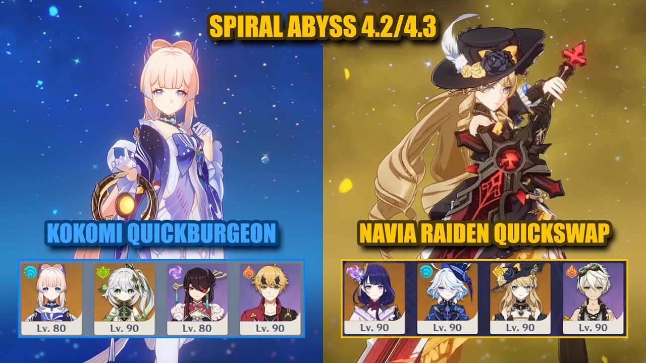 C0 Navia Raiden Quickswap Carry & C0 Kokomi QuickBurgeon | Spiral Abyss 4.2/4.3 | Genshin Impact