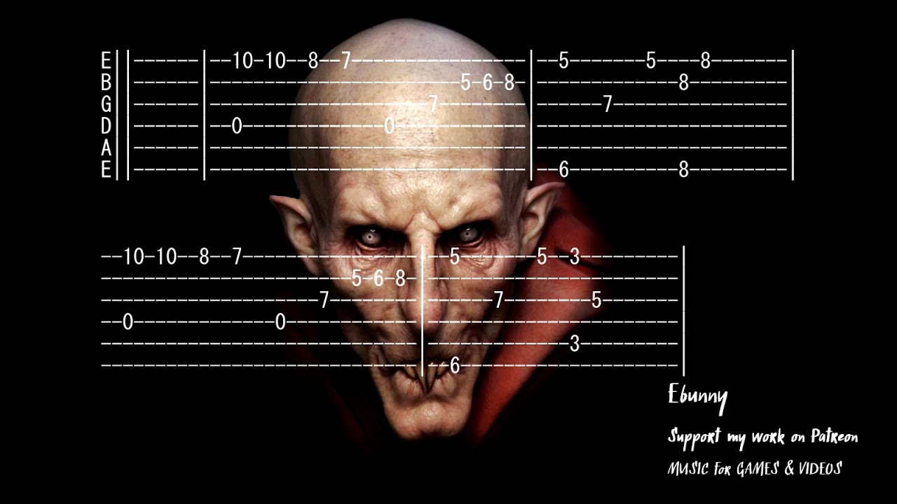 Dark Medieval Music - Vampire Killer [Full Acoustic Guitar Tab by Ebunny] Fingerstyle How to Play