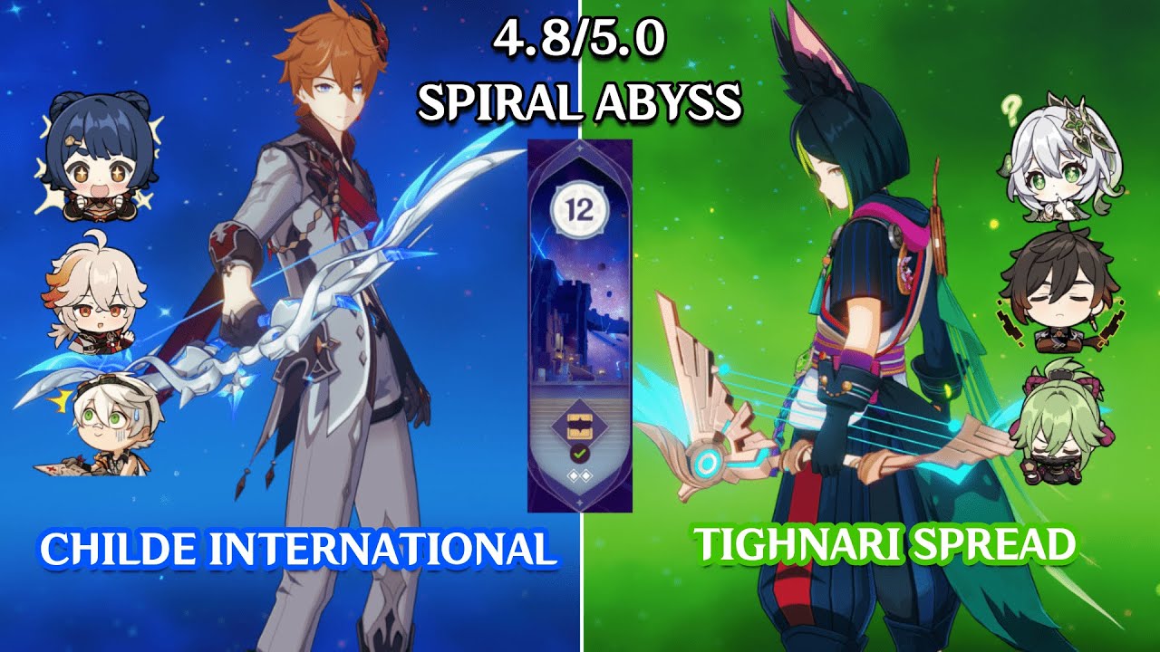 C0 Childe International & C1 Tighnari Spread - 4.8/5.0 Spiral Abyss - Genshin Impact