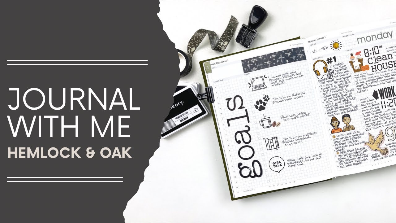 Journal With Me In My Daily Journal 2024 | Hemlock & Oak Goals Layout & Day 01