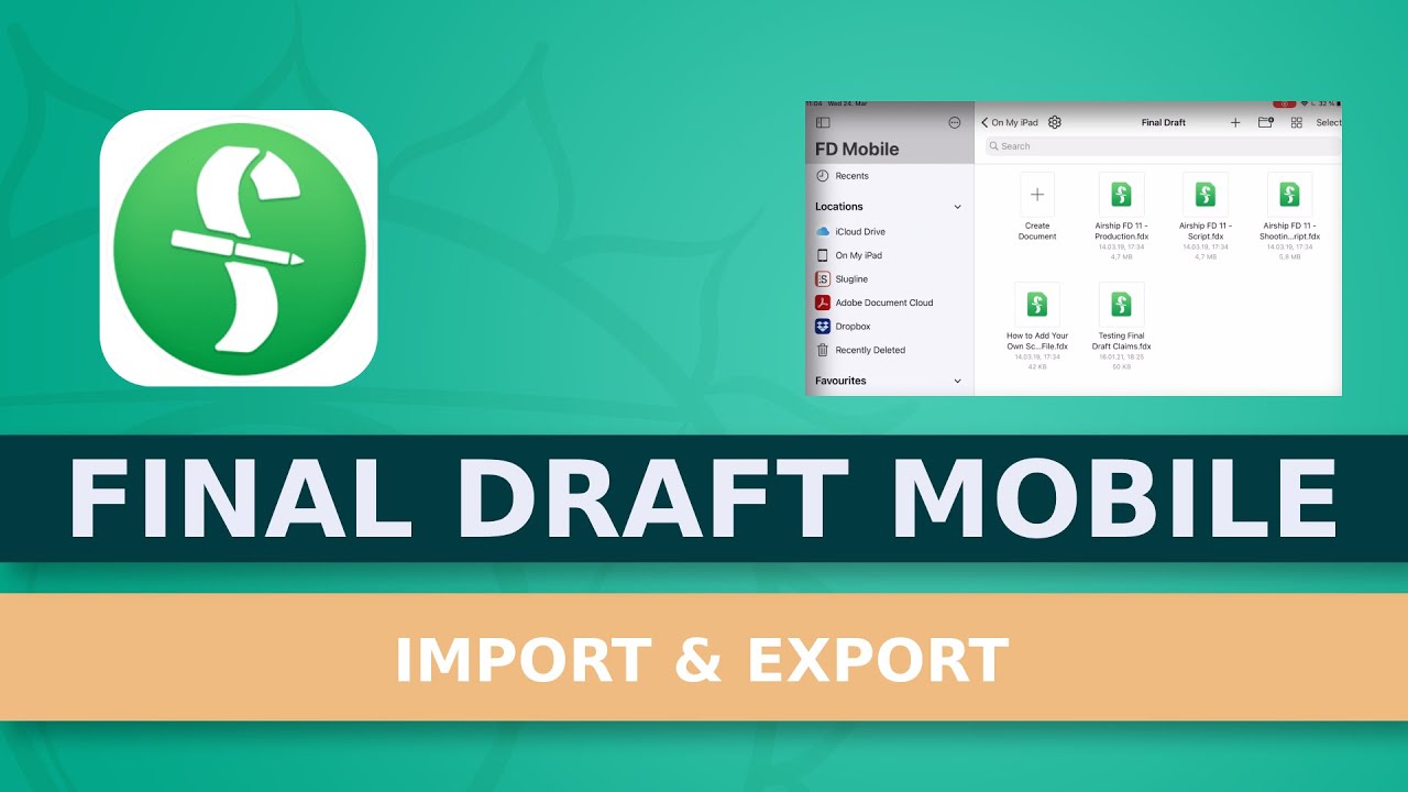 Importing And Exporting In Final Draft Mobile