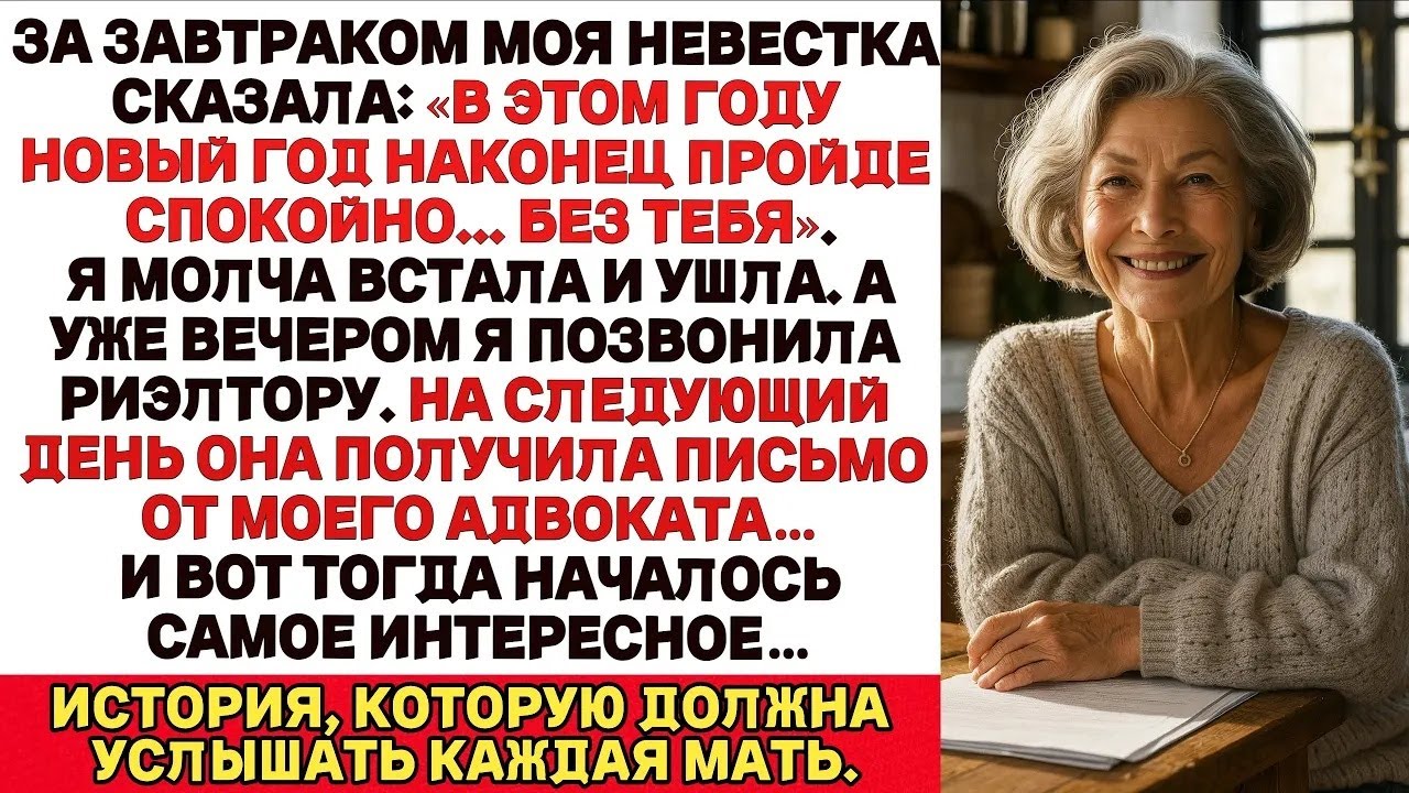 За завтраком моя невестка сказала： В этом году Новый год наконец то пройдет… без тебя И тогда я…