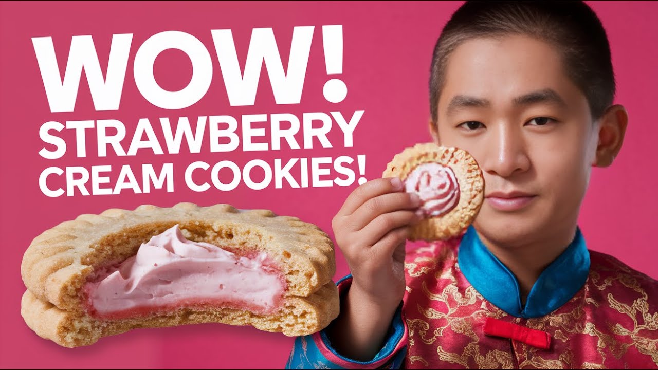Strawberry Cream Cookies Review 🍓🍪 | Are They Worth It?#mukbang #asmr #cookiesreview #cookies
