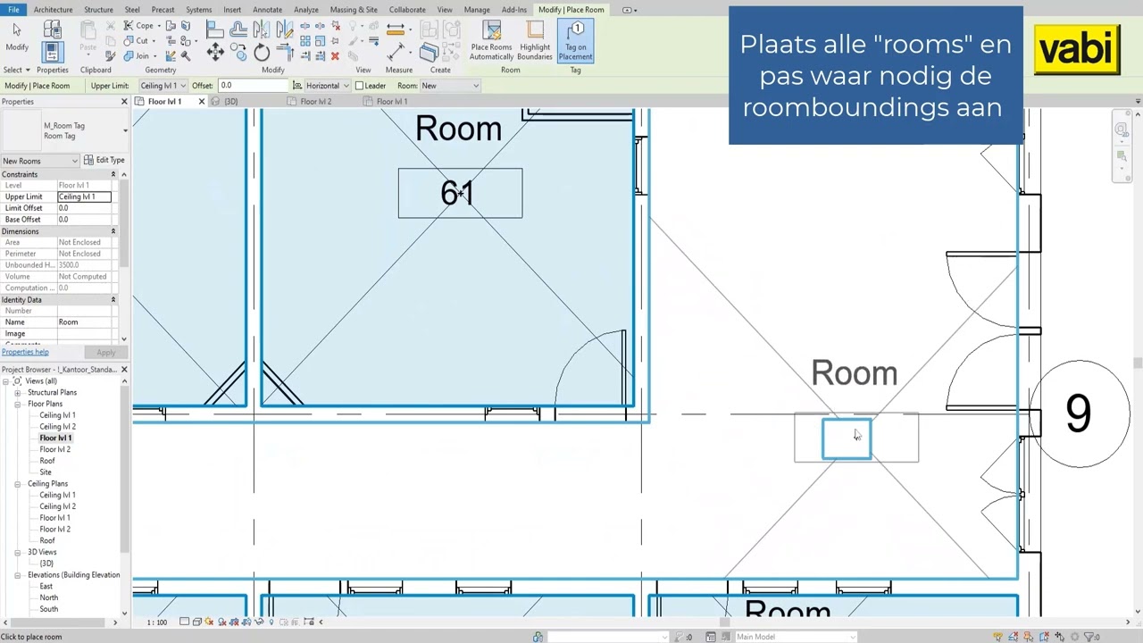 Standaard BIM import Vabi Elements