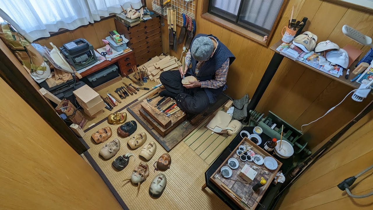 120 ДНЕЙ!? Процесс изготовления традиционных японских масок (Но-маск).