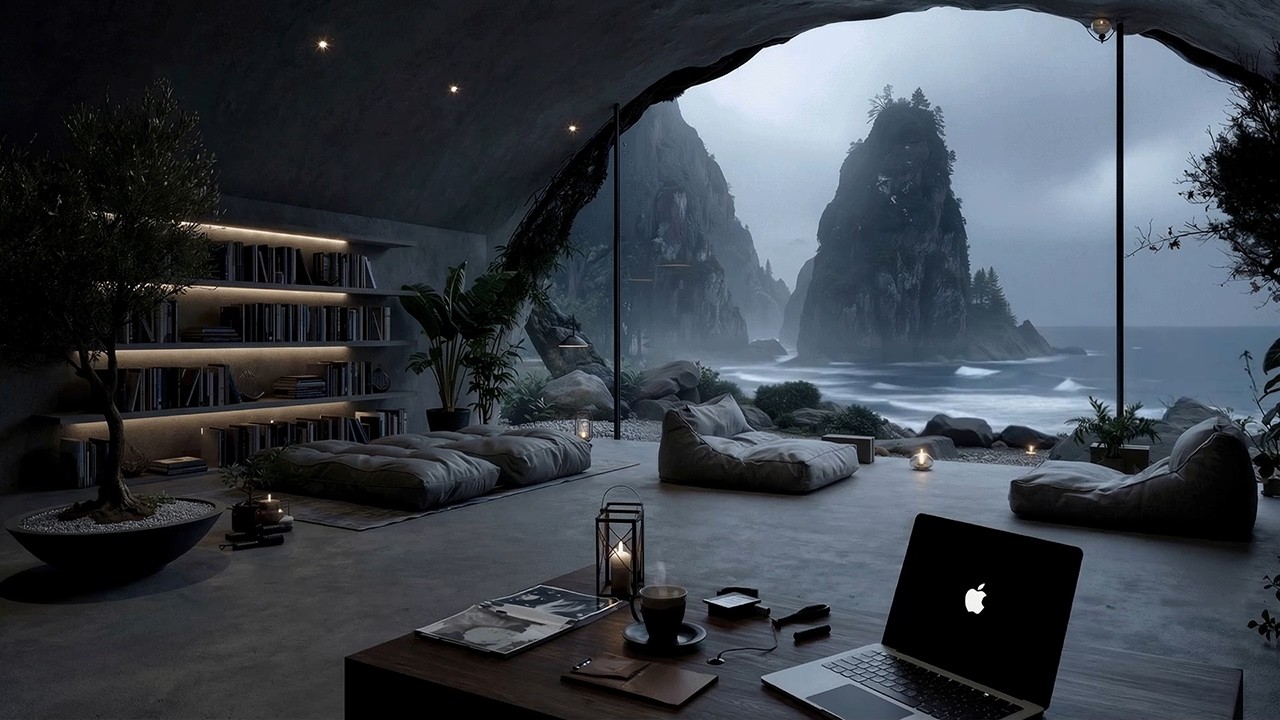 Calm Deep Work Music - Misty Coastal Retreat | Focus Music for Stress-Free Productivity