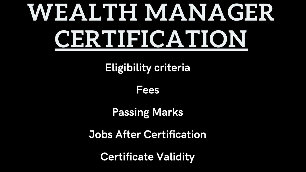 How to become Certified Wealth Manager?| NISM & CRISIL Certification