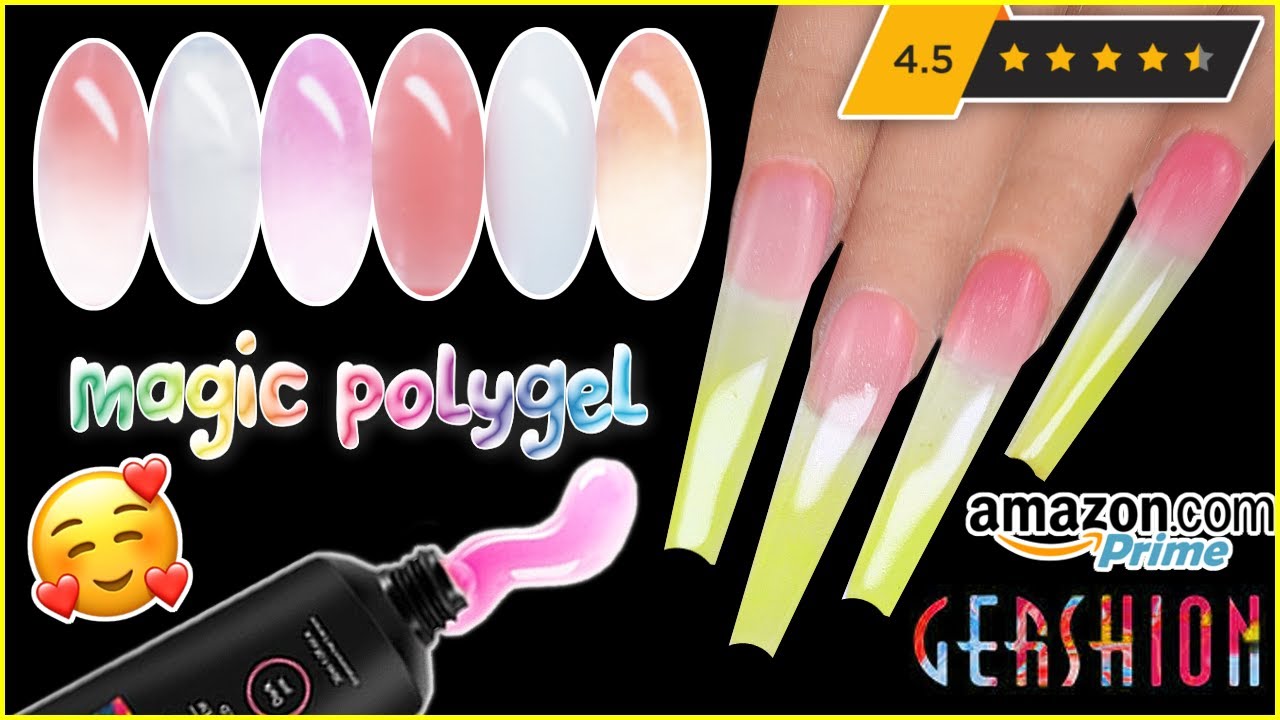 GERSHION MAGIC POLYGEL! Swatches, Review Tutorial ~ Color Changing JELLY Ombré