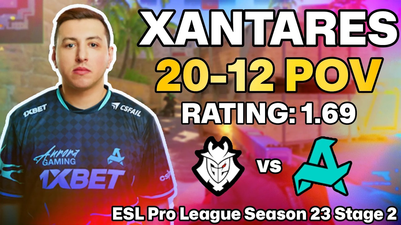 XANTARES 20-12 POV vs G2 (Mirage) | ESL Pro League Season 23 Stage 2