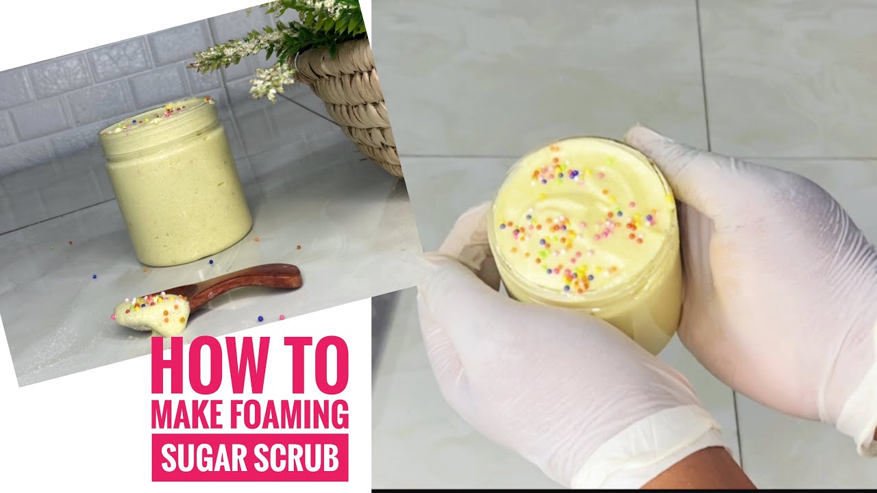 Easy and simple foaming sugar scrub recipe