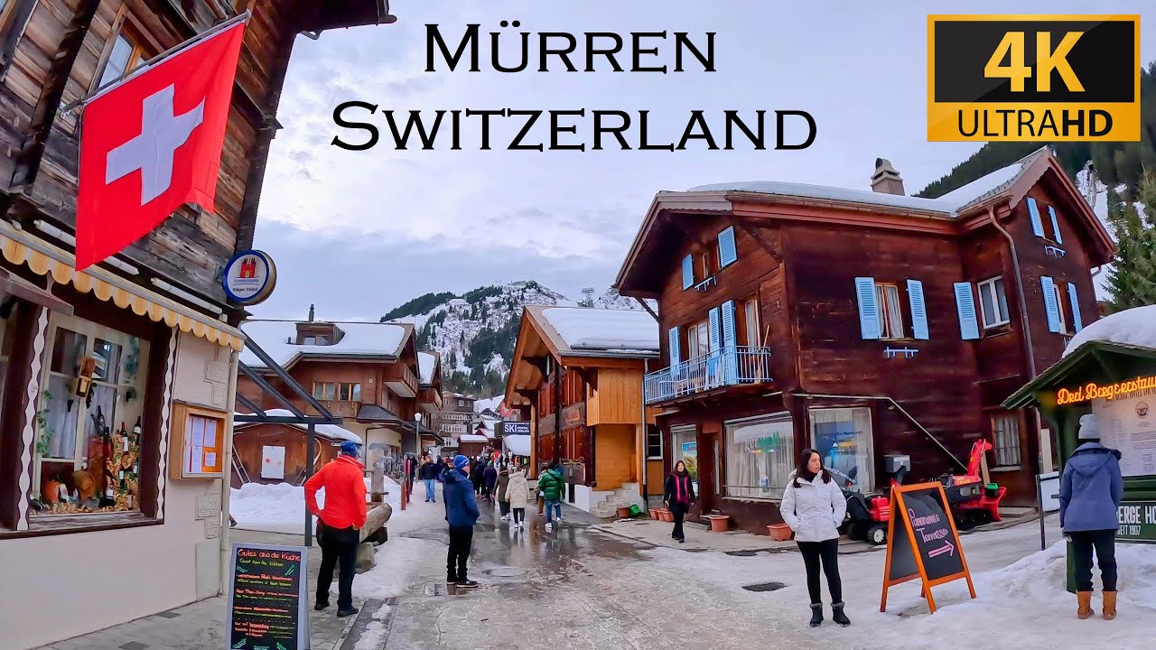 Murren, Switzerland - December 2023 | 4K Walking Tour