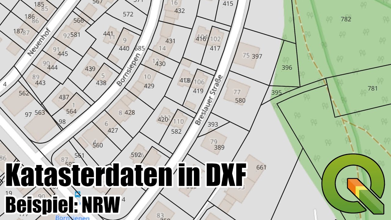 Katasterdaten (ALKIS) in DXF konvertieren mit QGIS