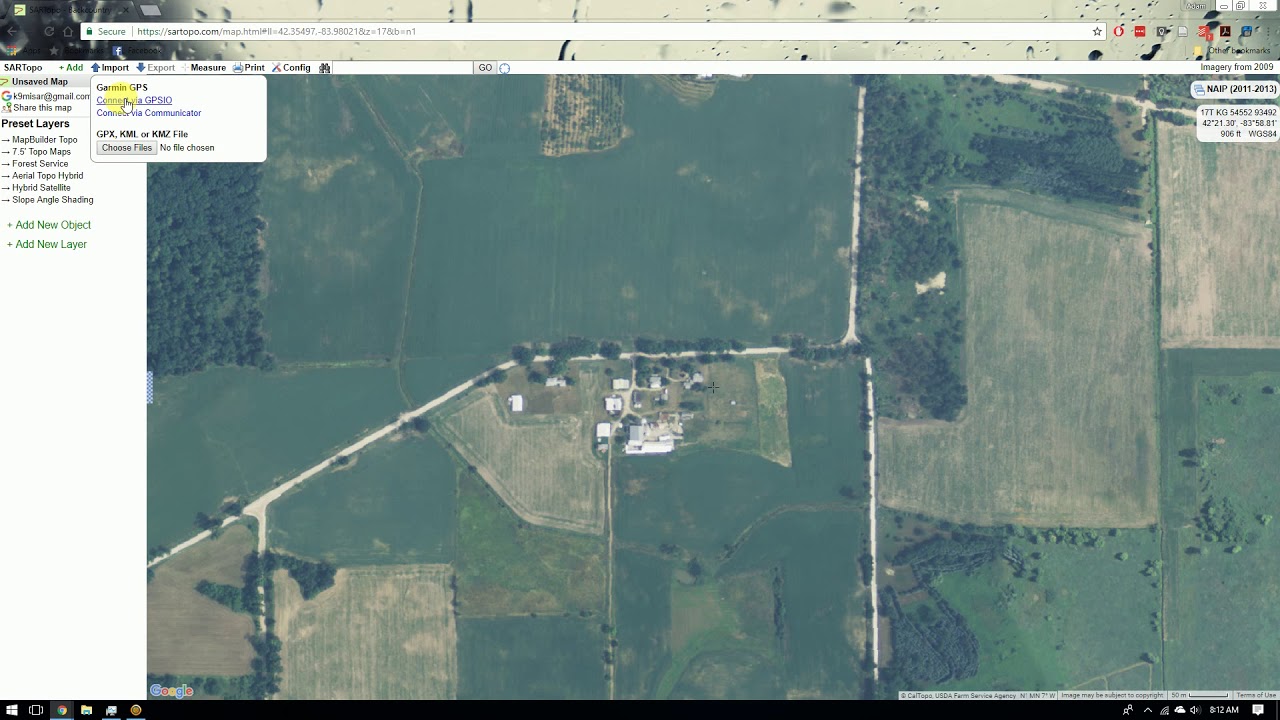 SARTopo Tutorial 1.18 - Importing from GPS