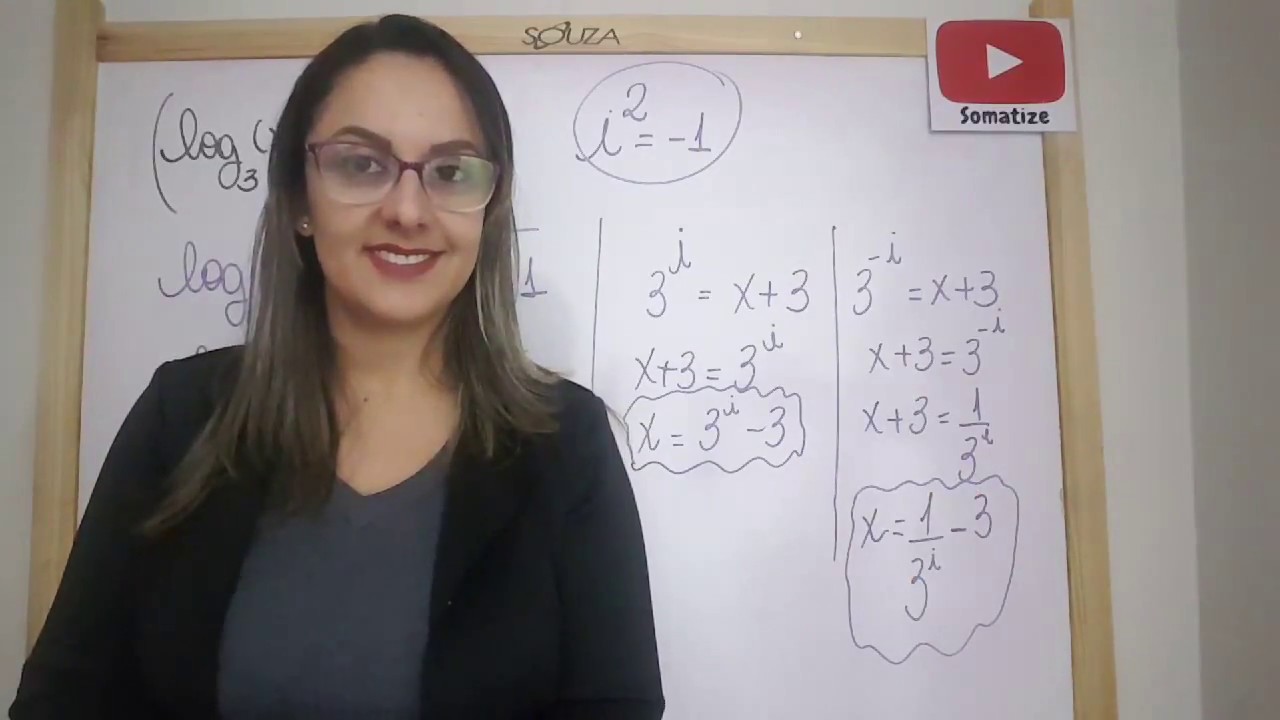 Equação Exponencial/ logarítmica resolvida no campo dos números complexos - Professora Edna Mendes