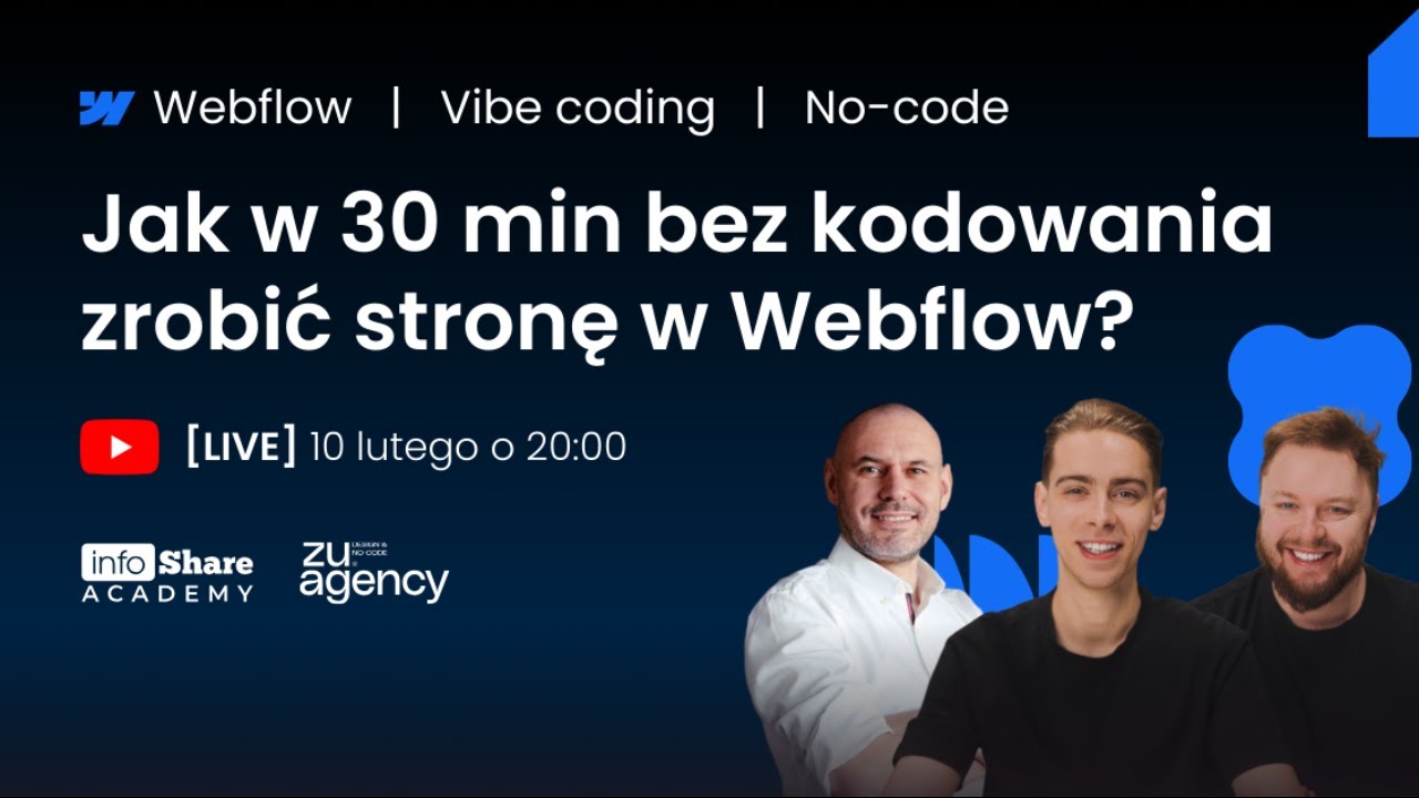 Vibe Coding czy No-Code? Budujemy nowoczesną stronę w Webflow [LIVE]