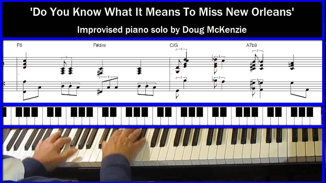 'Do You Know What It MeansTo Miss New Orleans' - jazz piano tutorial