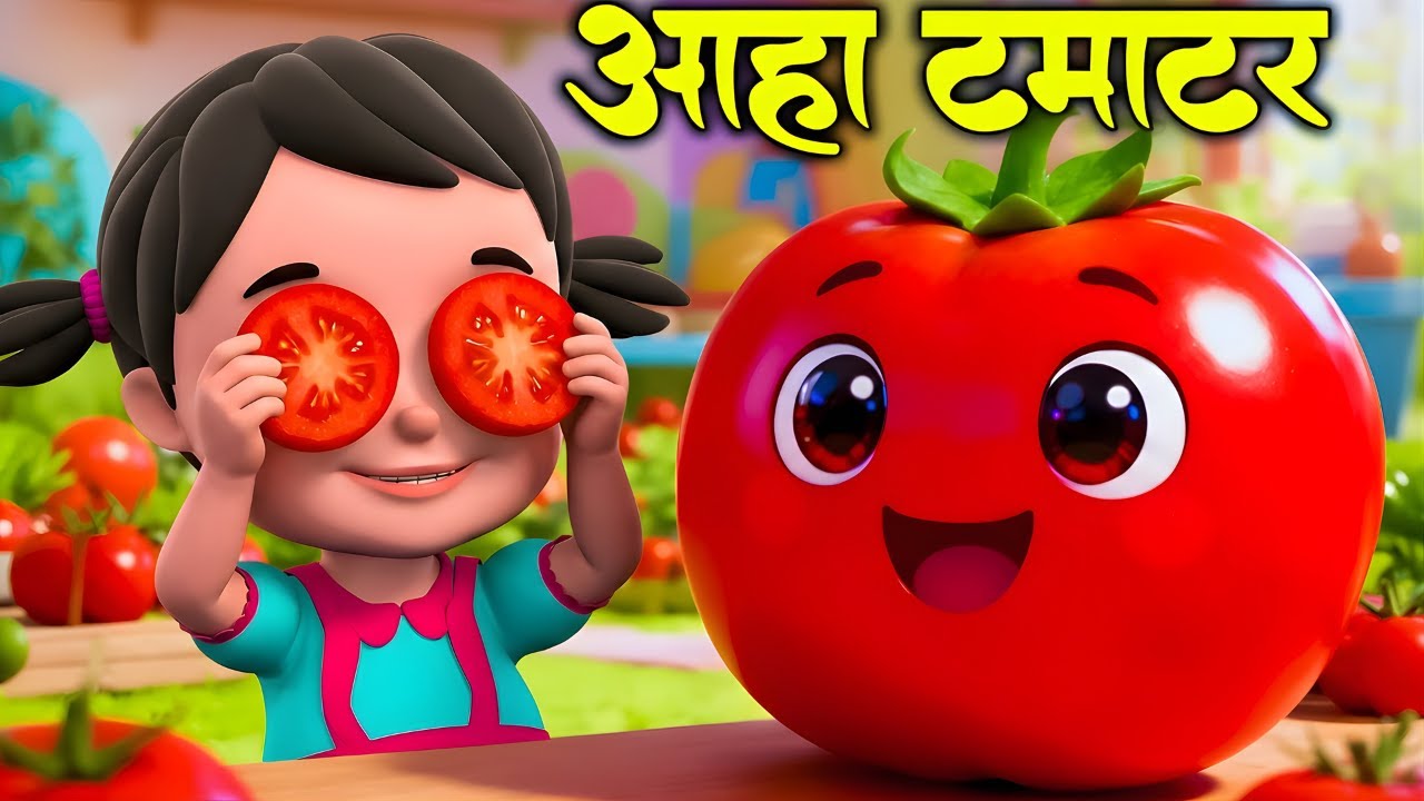 Aaha Tamatar Bade Mazedar | आहा टमाटर | Aalu Kachalu | Hindi Poem & Nursery Rhymes|Kids Balgeet Song