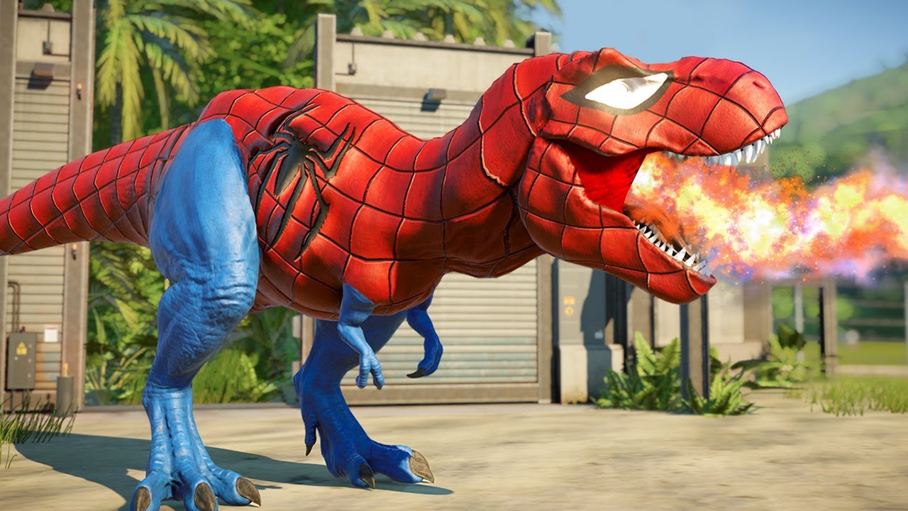 Khủng Long Bạo Chúa Siêu Nhân Nhện T ReX . I-REX chiến đấu với Khủng Long Hulk - khung log