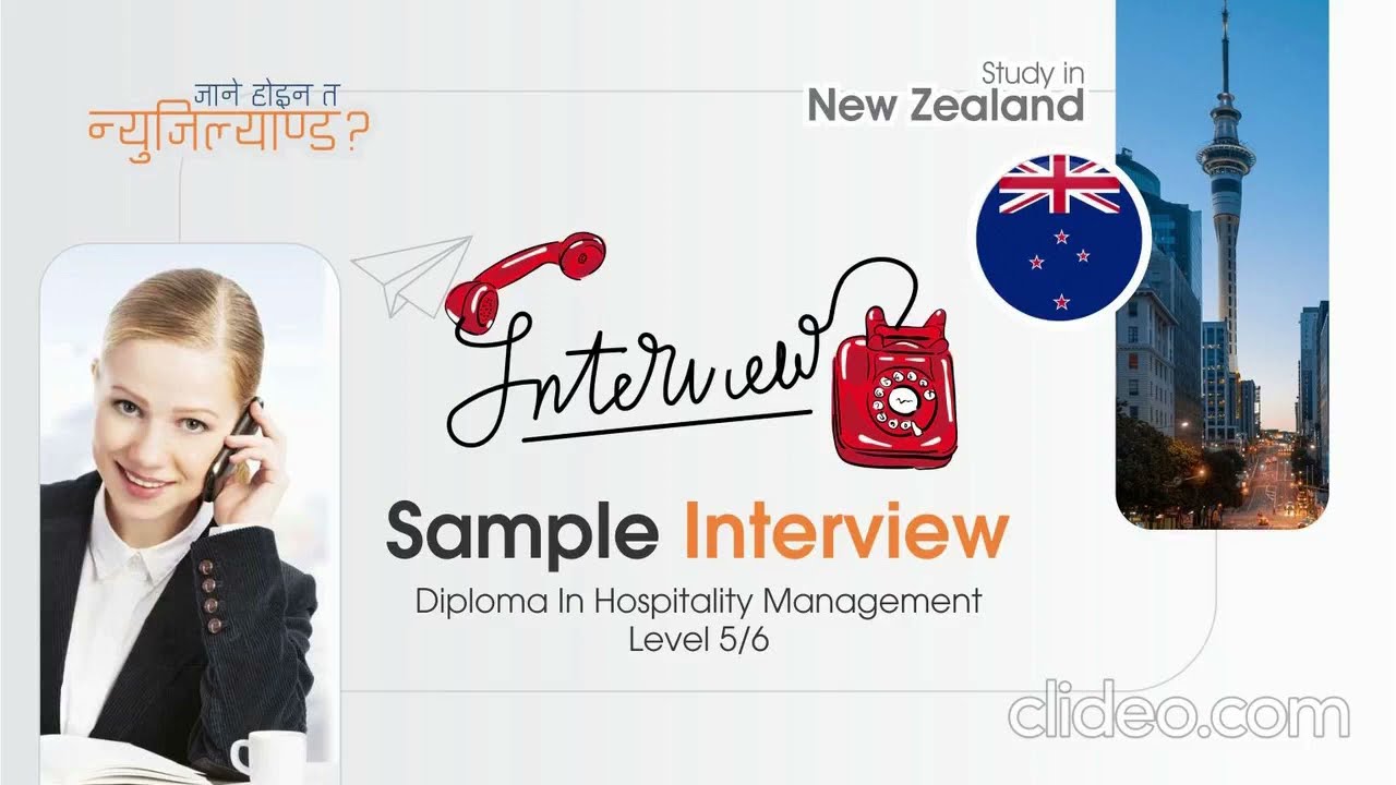 Study in New Zealand (न्युजिल्याण्ड) | Sample Interview Conversation [Part 3] Hospitality Management