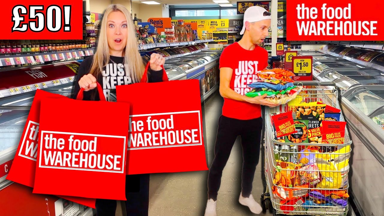 WE TOOK THE £50 CHALLENGE AT THE FOOD WAREHOUSE! How much can we buy?