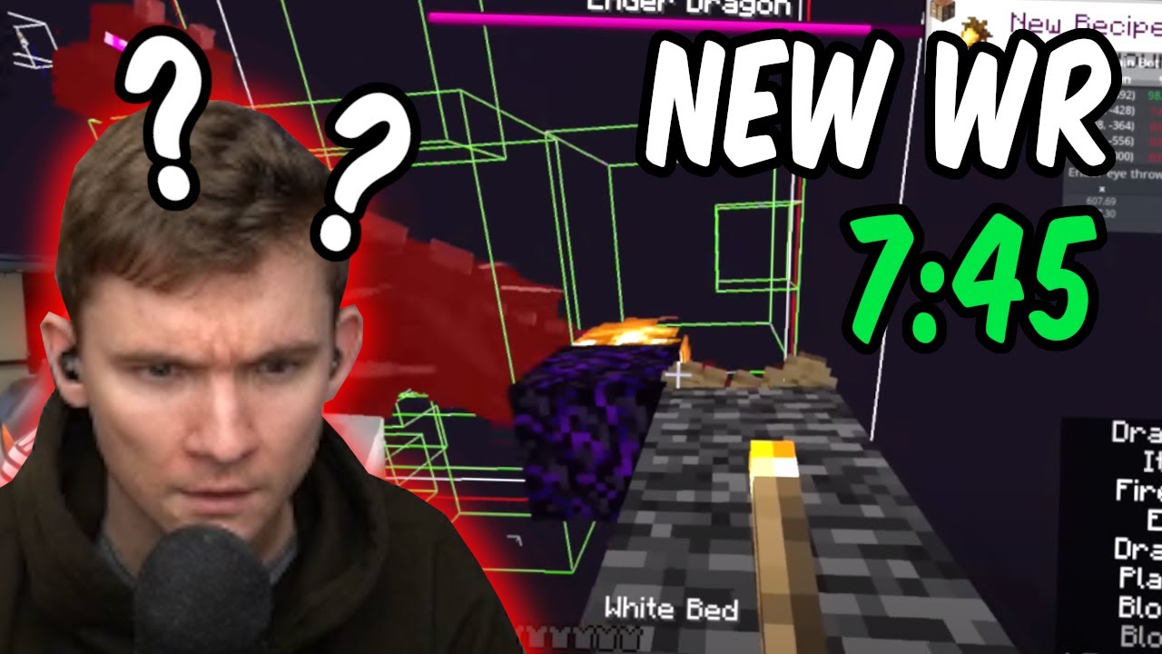 Noob reacts to NEW Minecraft Speedrun WR (7:45)