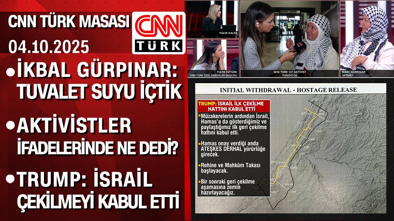 Aktivistler yaşadıklarını anlattı | Trump: İsrail &ccedil;ekilmeyi kabul etti - CNN T&Uuml;RK Masası 04.10.2025