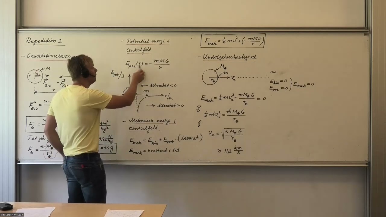 Fysik A Gravitation, energi og undvigelseshastighed