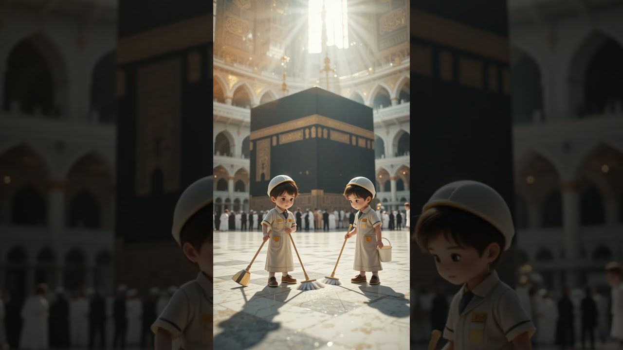Robots clean kaaba | subhanallah allahamdulliah | #viral #shorts #aikejadoo #islamic #cute #ai