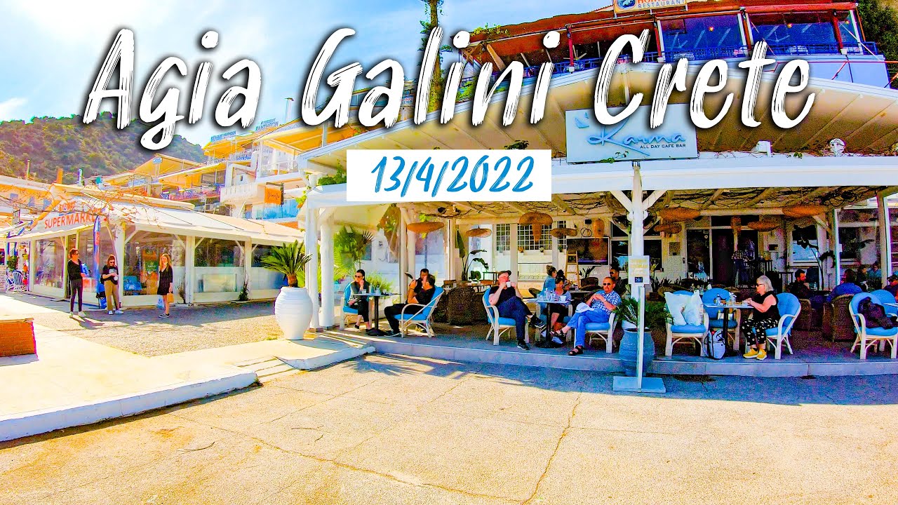Crete Greece, Agia Galini, Walking tour 4K, Kreta 2022