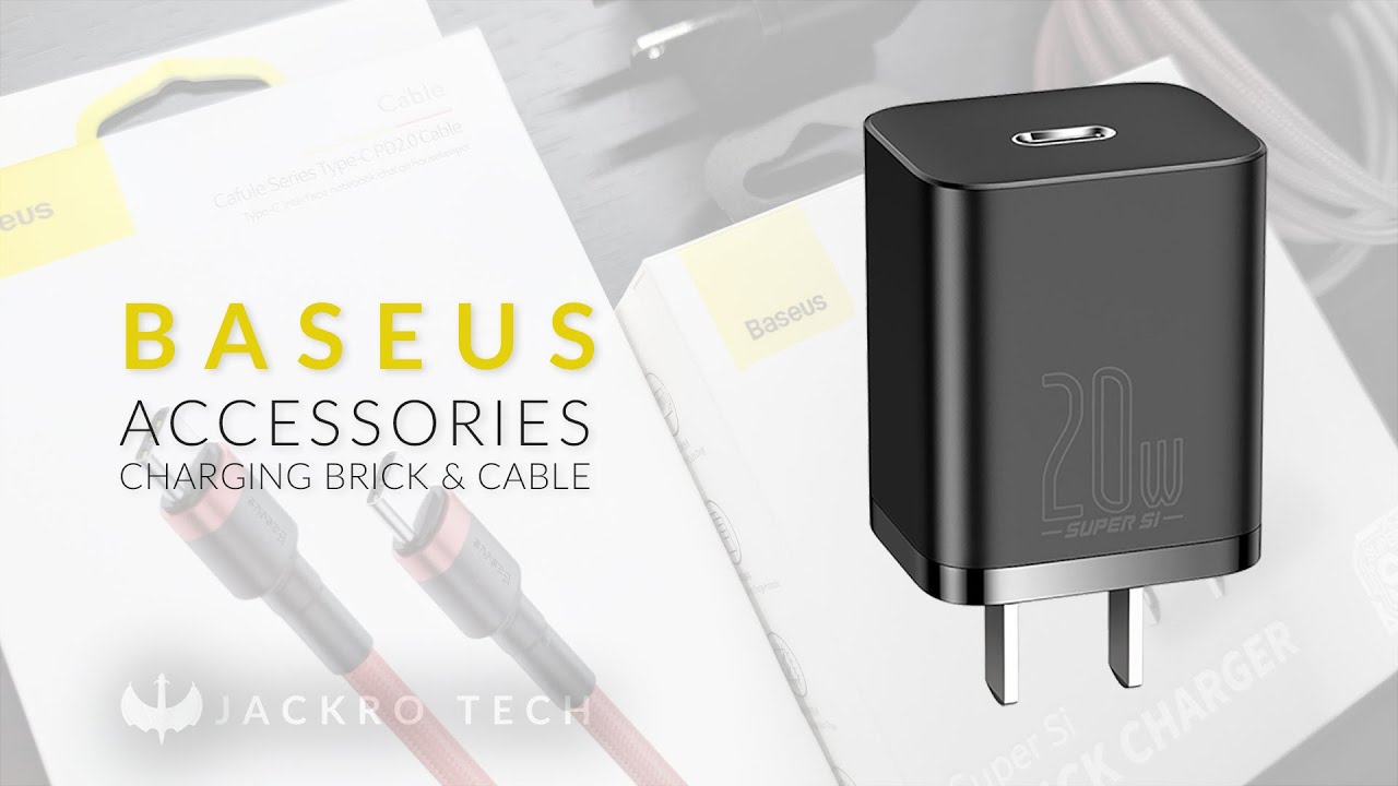 Baseus 20W PD Mini Charger Super Si Quick Type-C Charger + Baseus USB C To USB C Nylon Braided Cable