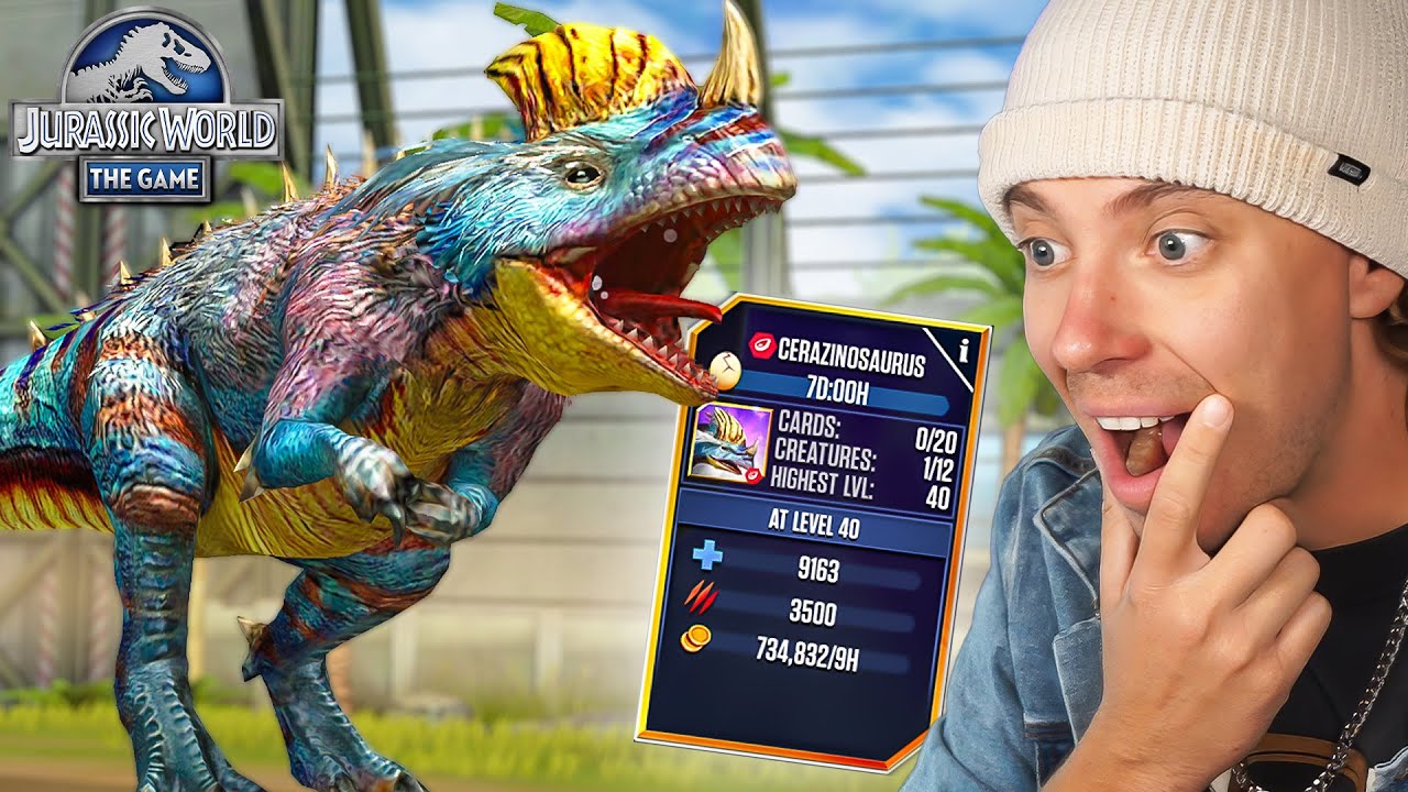 Cerazinosaurus Level 40 is CRAZY!!!!! Jurassic World The Game