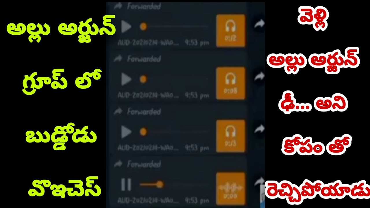 Allu Arjun Fan war in Whatsapp group don't miss end Voice clip - Part 1