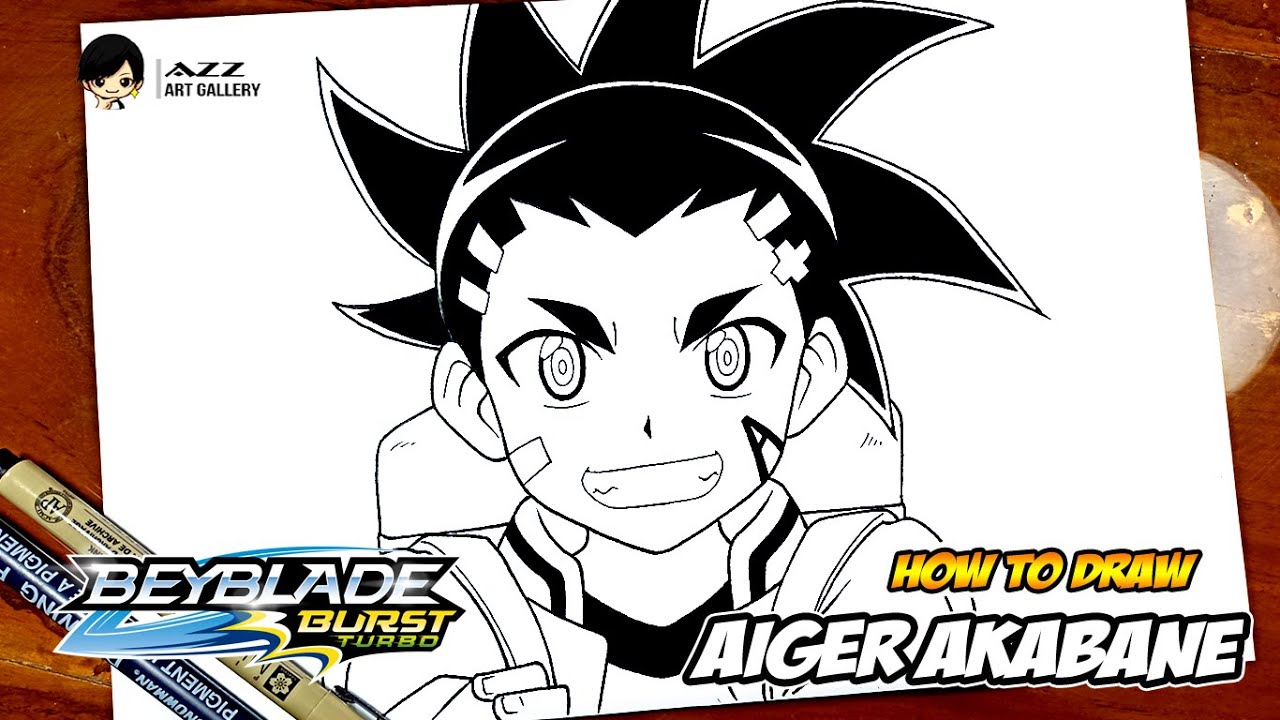How to draw Aiger Akabane from Beyblade Burst