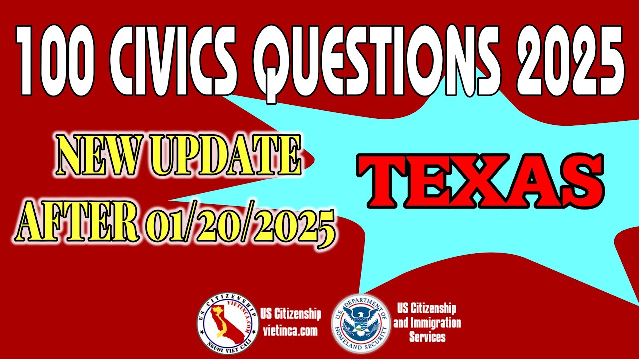 100 Civics Questions for US Citizenship Test 2025 Texas