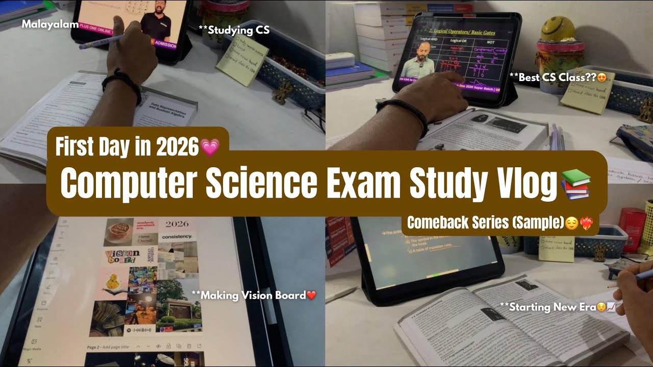 First Day of 2026📈Studying for Plus One CS Exam🙌🏼Vision Board❤️New year Planings❤️‍🔥Comeback???