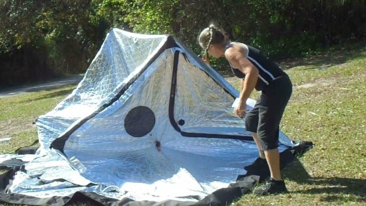 Shiftpod III set up in real time by 5' tall  female