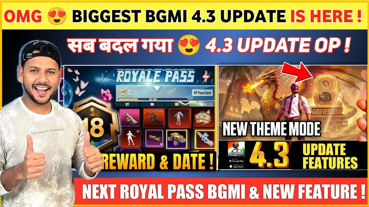 BGMI 4.3 UPDATE 😍 Bgmi Next Royal Pass Date | Bgmi New Update Features | A18 Royal Pass