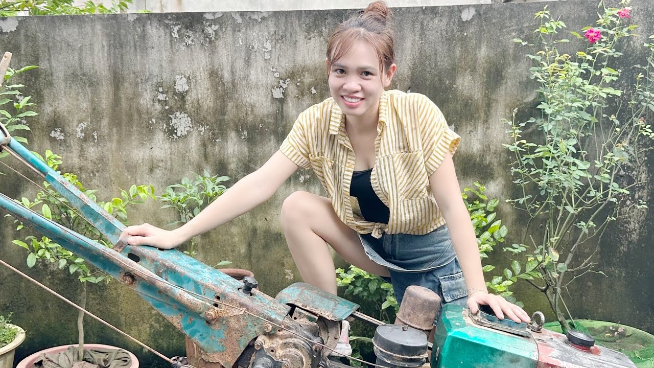 Genius Girl Challenge: Repair and Restore a Diesel Tiller That Won't Start part 1.❤❤❤
