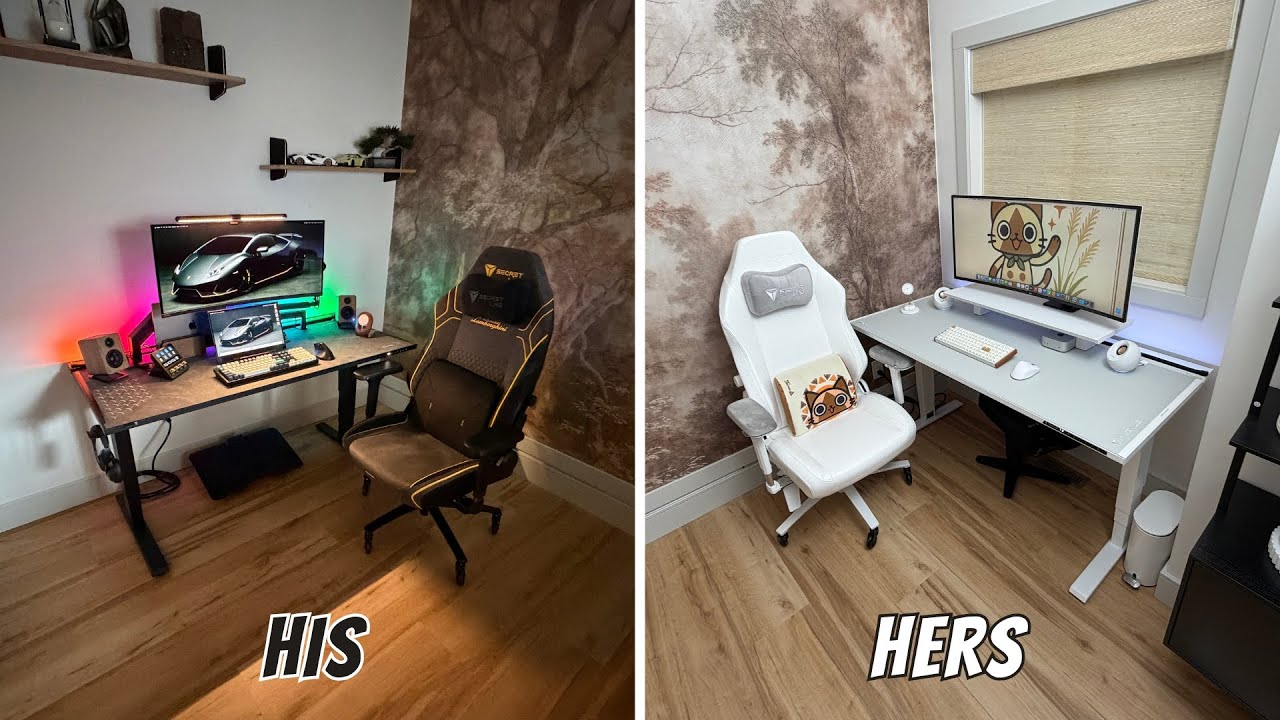 Building HIS & HERS Desk Setups for a Work From Home Couple!