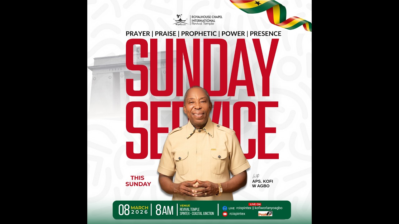 🔴 LIVE NOW: SUNDAY CELEBRATION SERVICE WITH APOSTLE KOFI WORLANYO AGBO | 08.03.2026