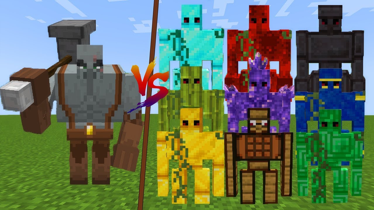 Absorber vs All Golems in Minecraft Epic Mob Battle! 😱