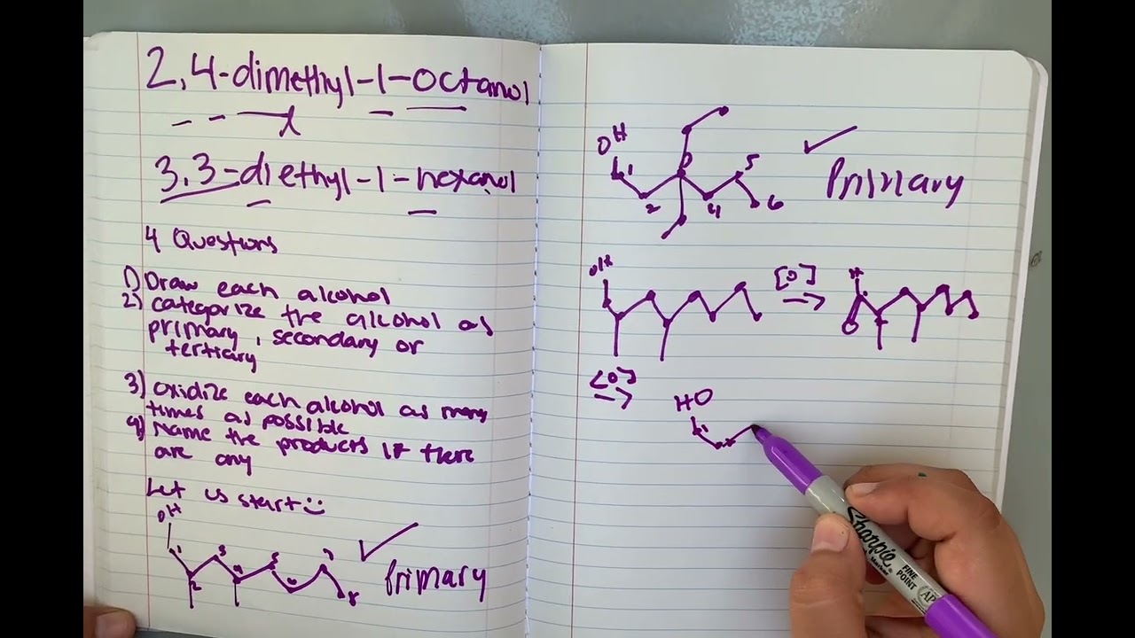 Video Assignment #3: 2,4-dimethyl-1-octanol & 3,3-diethyl-1-hexanol