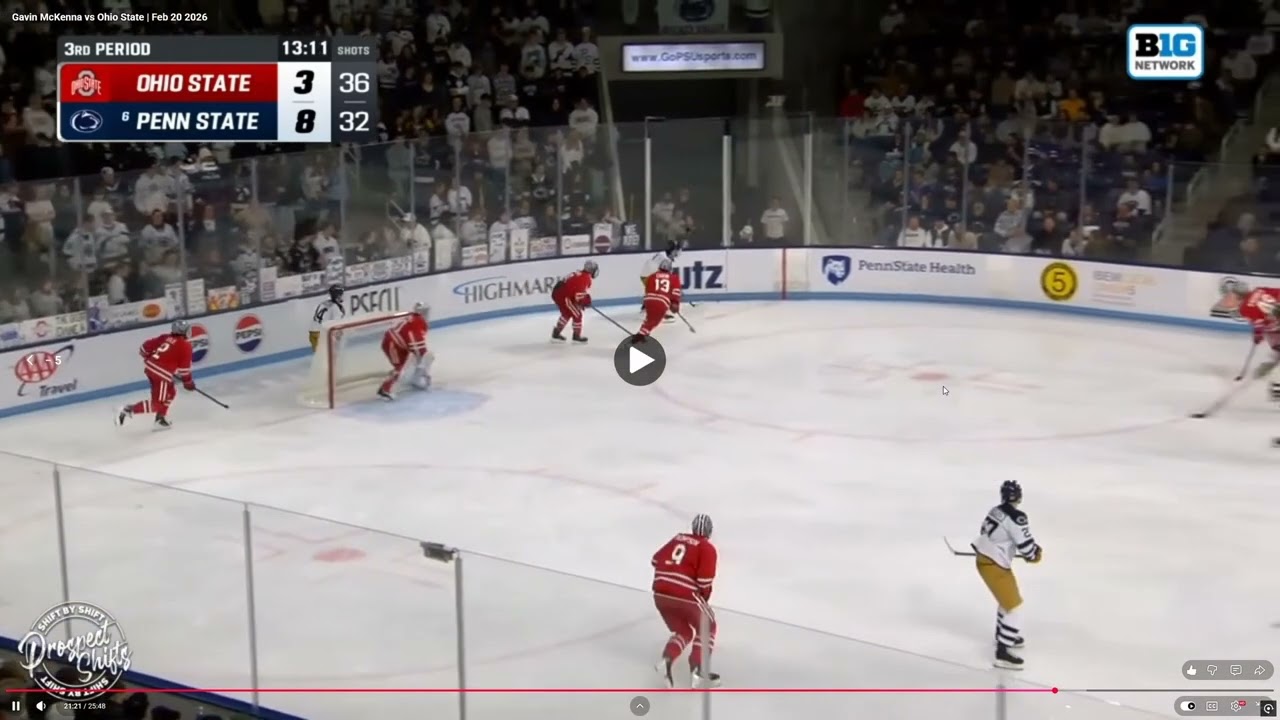 Analyzing Every Shift of Gavin McKenna's 8 Point Game – NCAA D1 Penn State vs Ohio State – Part 3