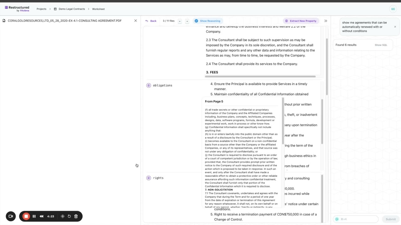 Kolena Restructured - AI Agents for Contract Analysis