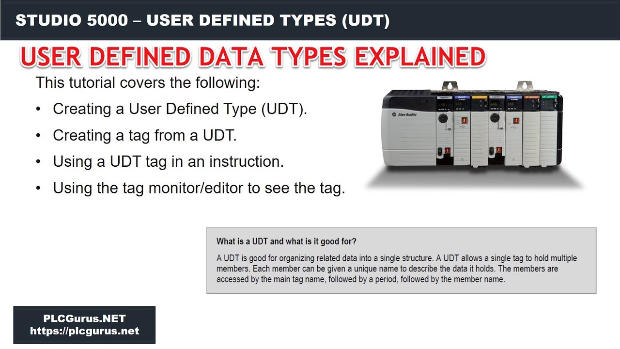 PLCGurus.NET - Studio 5000 User Defined Types (UDTs)