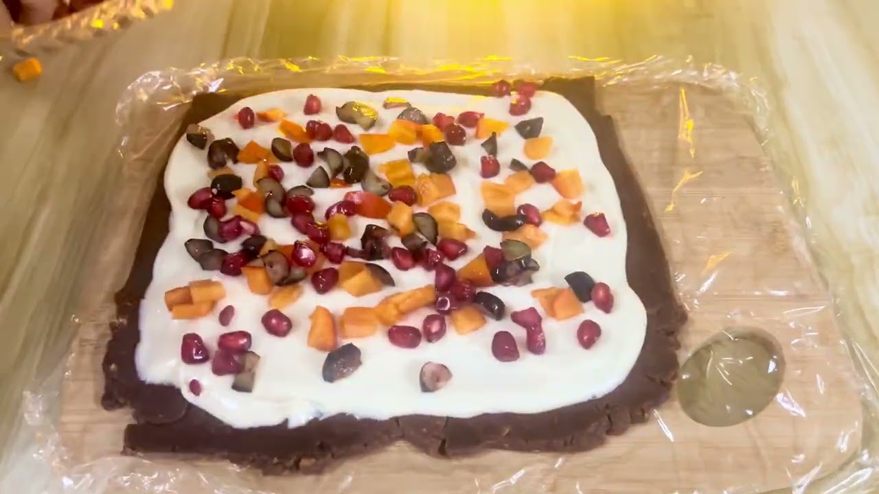 choco fruit roll | Delightful dessert rolled with fruits #dessert #creamrolls