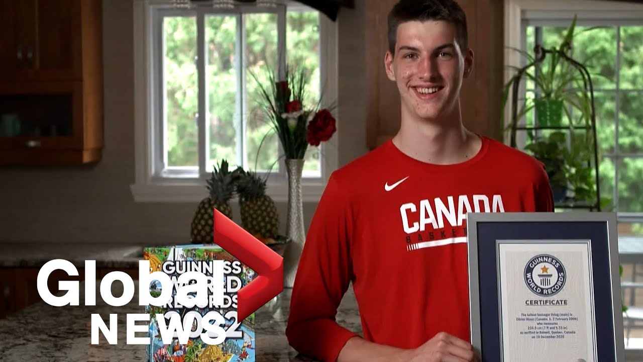 Montrealer recognized as world's tallest teen by Guinness World Records, chasing basketball dreams