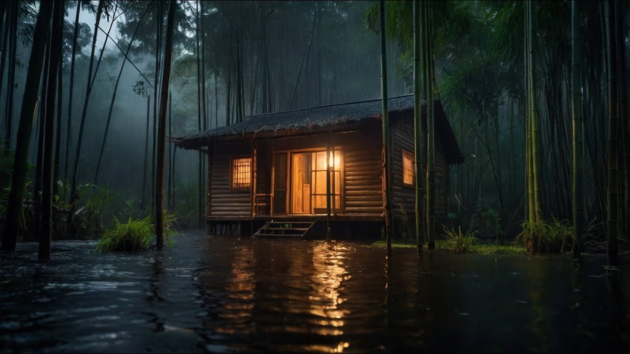 Sleep Fast to Insomnia Relief In 3 Minutes with Heavy Rain & Mighty Thunder at Night