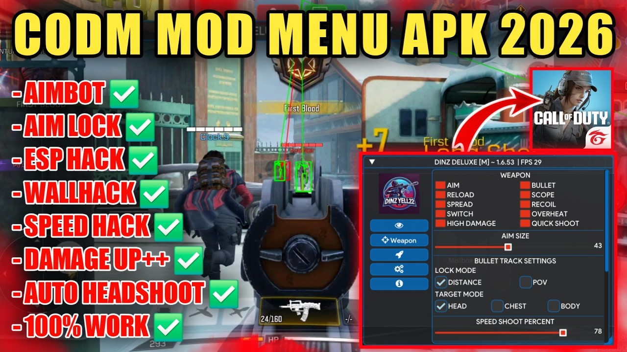 CODM MOD MENU TERBARU 2026 ANTI BANNED – CHEAT CODM GARENA WALL HACK AIMBOT AIM LOCK GRATIS