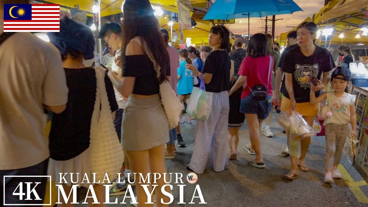 Many Cute Girls every Wednesday - Kuala Lumpur's largest night market 2025 4K
